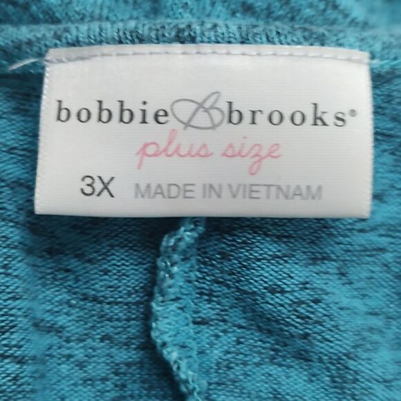 Bobbie Brooks plus size  turquois black blend tunic ruffle sleeve  Sz 3X - Picture 6 of 6
